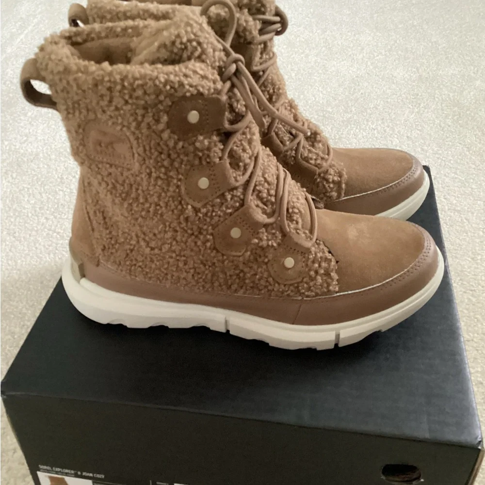 Sorel Camel Sherpa Ankle Boots - Picture 4 of 6